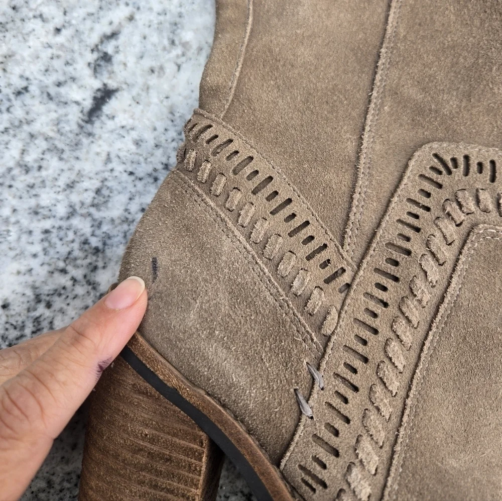 Vince Camuto Madolee Over The Knee Taupe Suede Leather Boots Sz 6